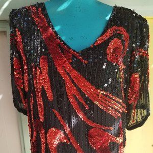 Vintage Oleg Cassini Sequin Top